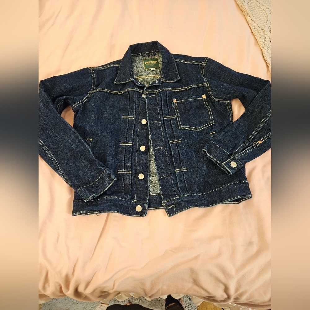 Pop Meets Pot/ Urban Outfiters Salvage Edge Dark Blue Denim Jacket